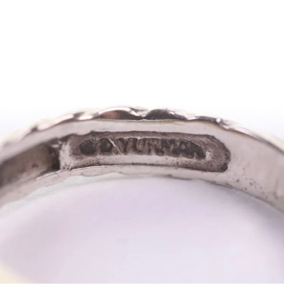 David Yurman Metro Two-Tone Diamond Ring 14K Gold 925 Sterling Cable Band (R719) - Picture 5 of 7